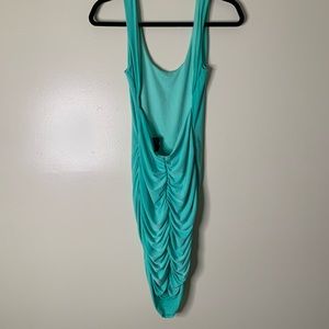 Hot Miami Styles Mint Ruched Low Back Open Dress